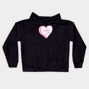 Pink Thug Life Heart Kids Hoodie